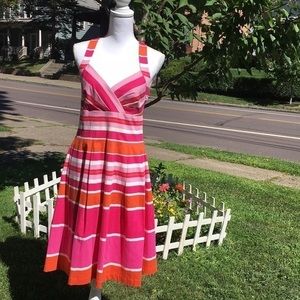 Dana Buchanan pink‎ and orange striped sundress